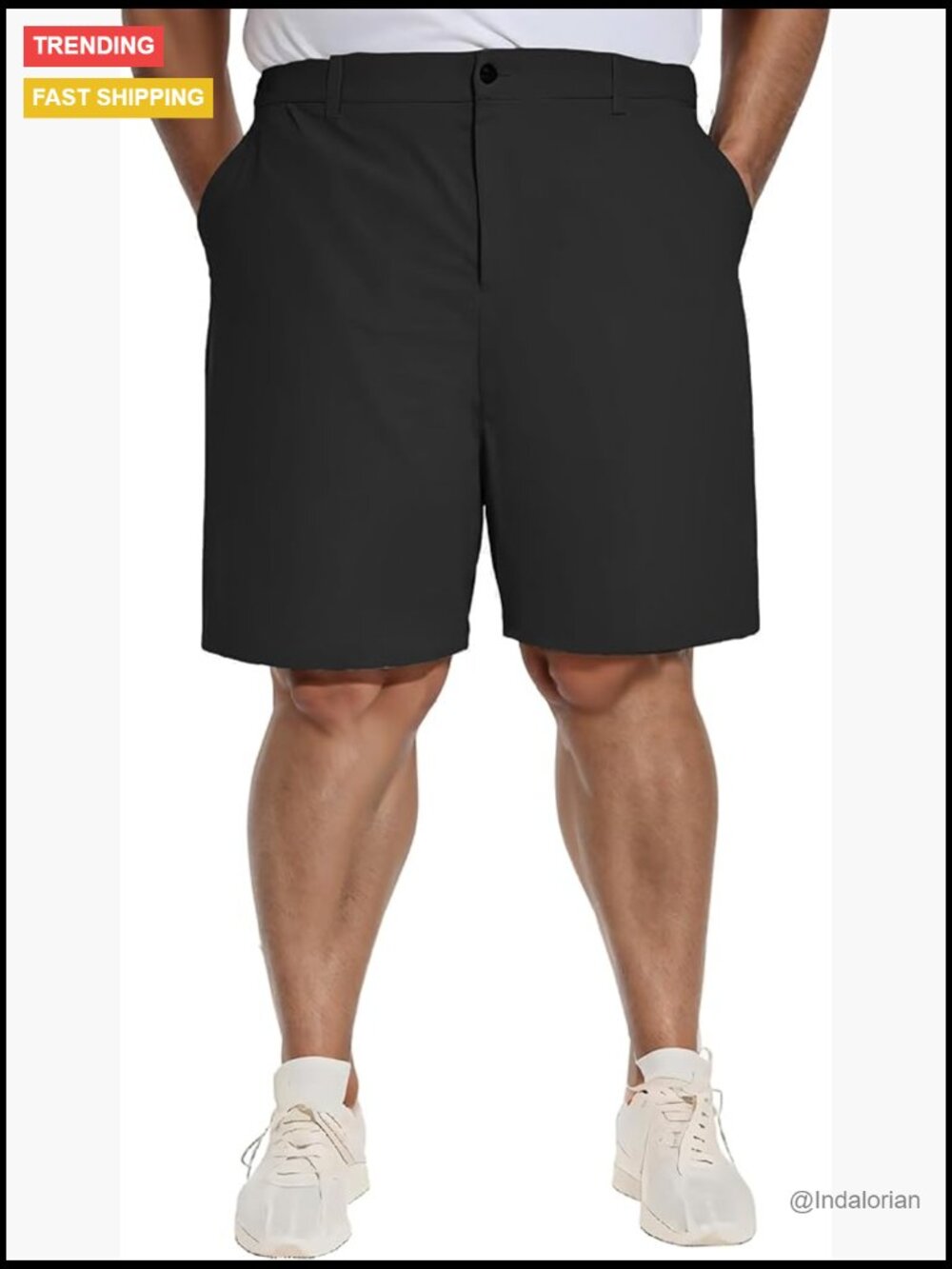 Stretch Polyamide Golf Shorts Waterproof Quick Dry 10 Inch Inseam